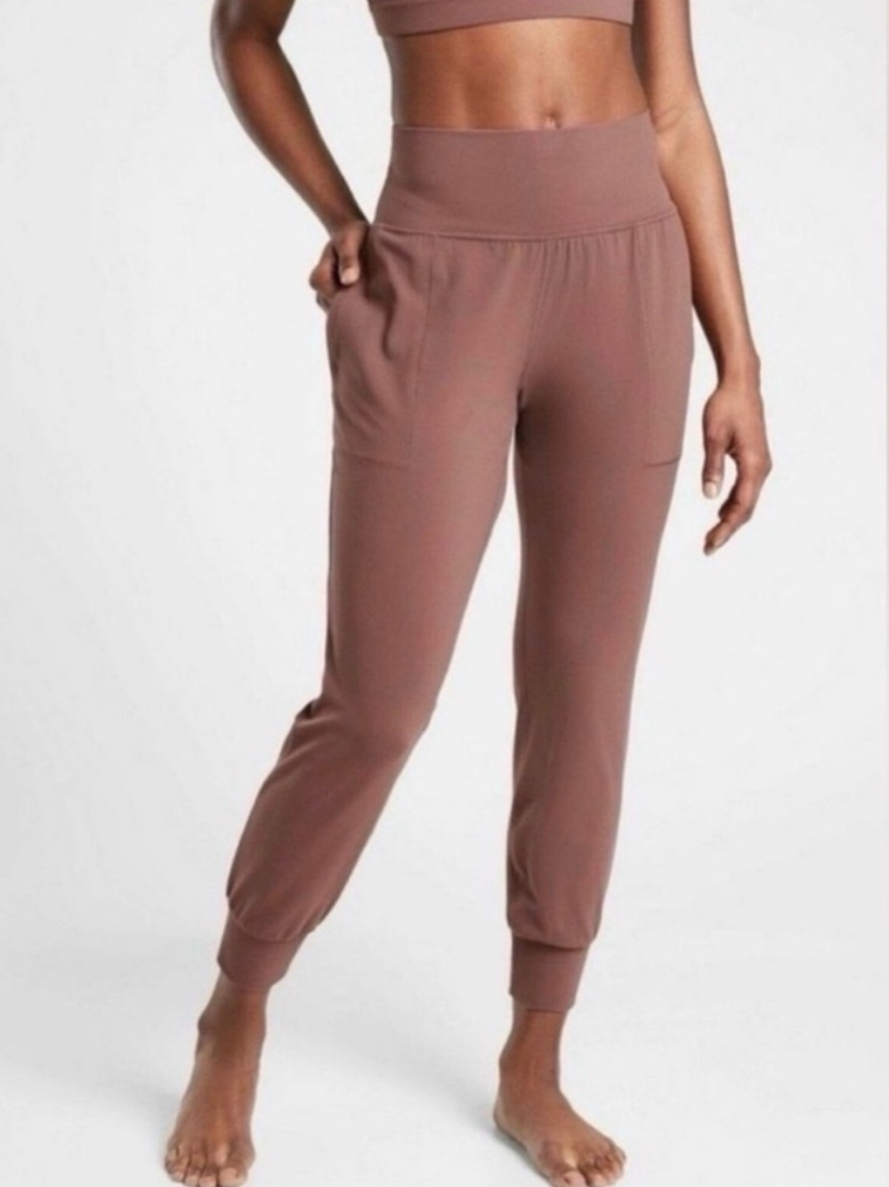 Athleta High Rise Jogger Size Small Dusty Rose Salutation PowerVita Athleisure - Picture 4 of 11